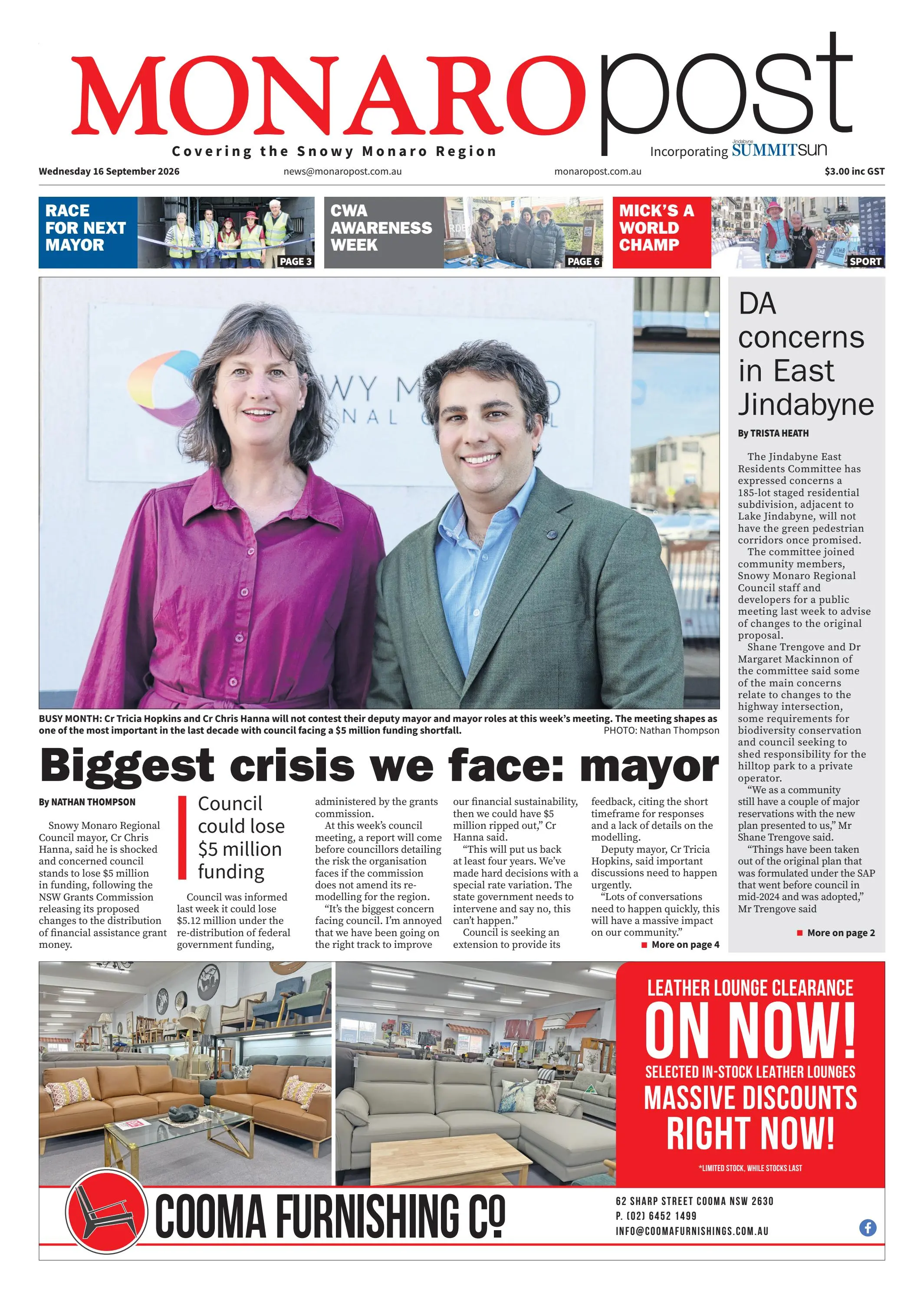 Monaro Post, Wednesday, 16 September, 2026