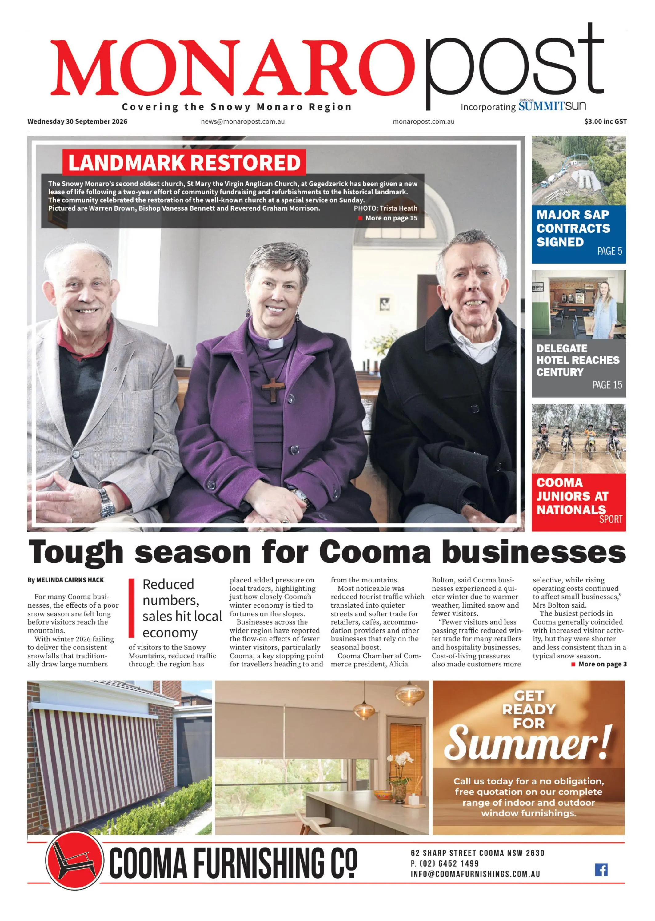 Monaro Post, Wednesday, 30 September, 2026
