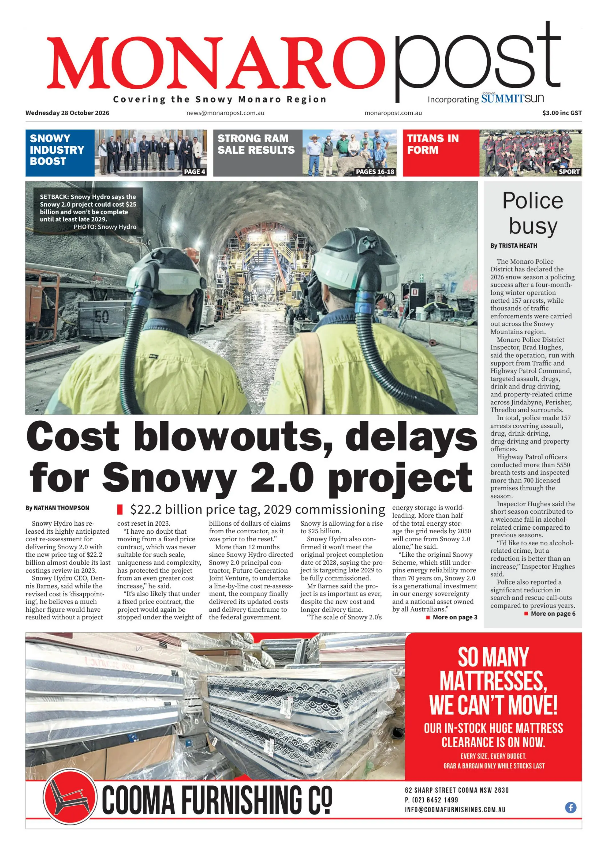 Monaro Post, Wednesday, 28 October, 2026