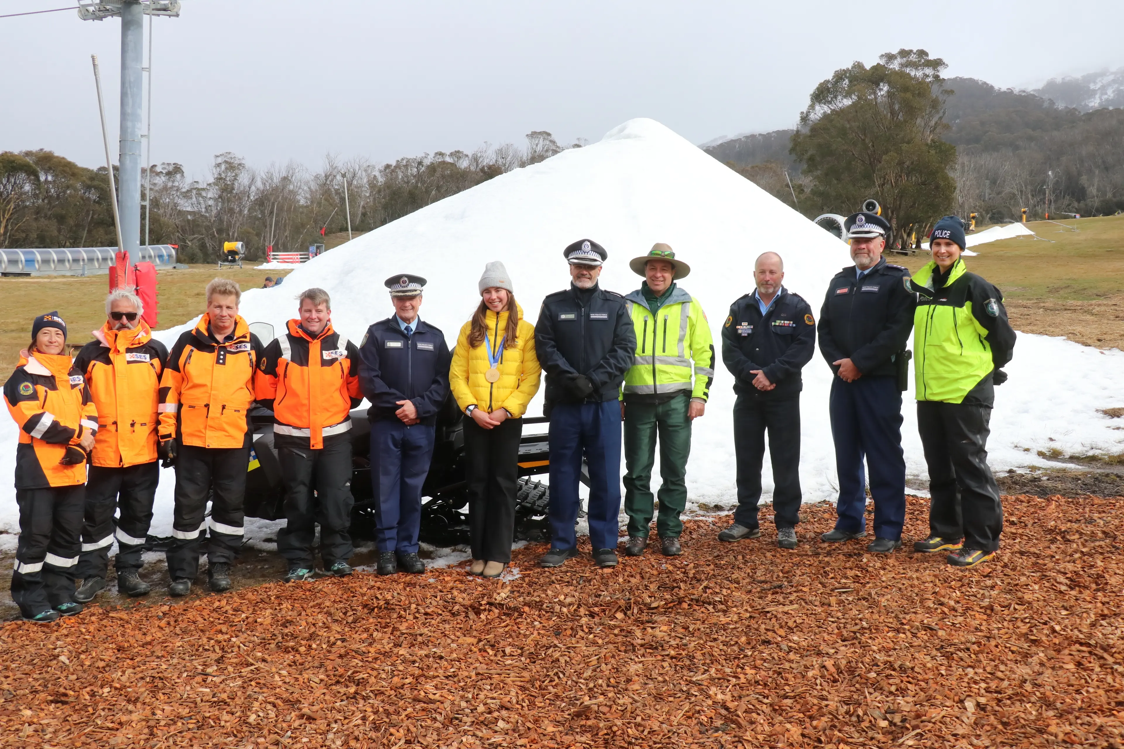 <p>ENFORCEMENT: Representatives from the Monaro Police District joined Snowy River Unit SES, NPWS and Olympian, Josie Baff, at the beginning of June to welcome the launch of Operation Snowy Safe ahead of the snow season. PHOTO: Nathan Thompson</p>\\n