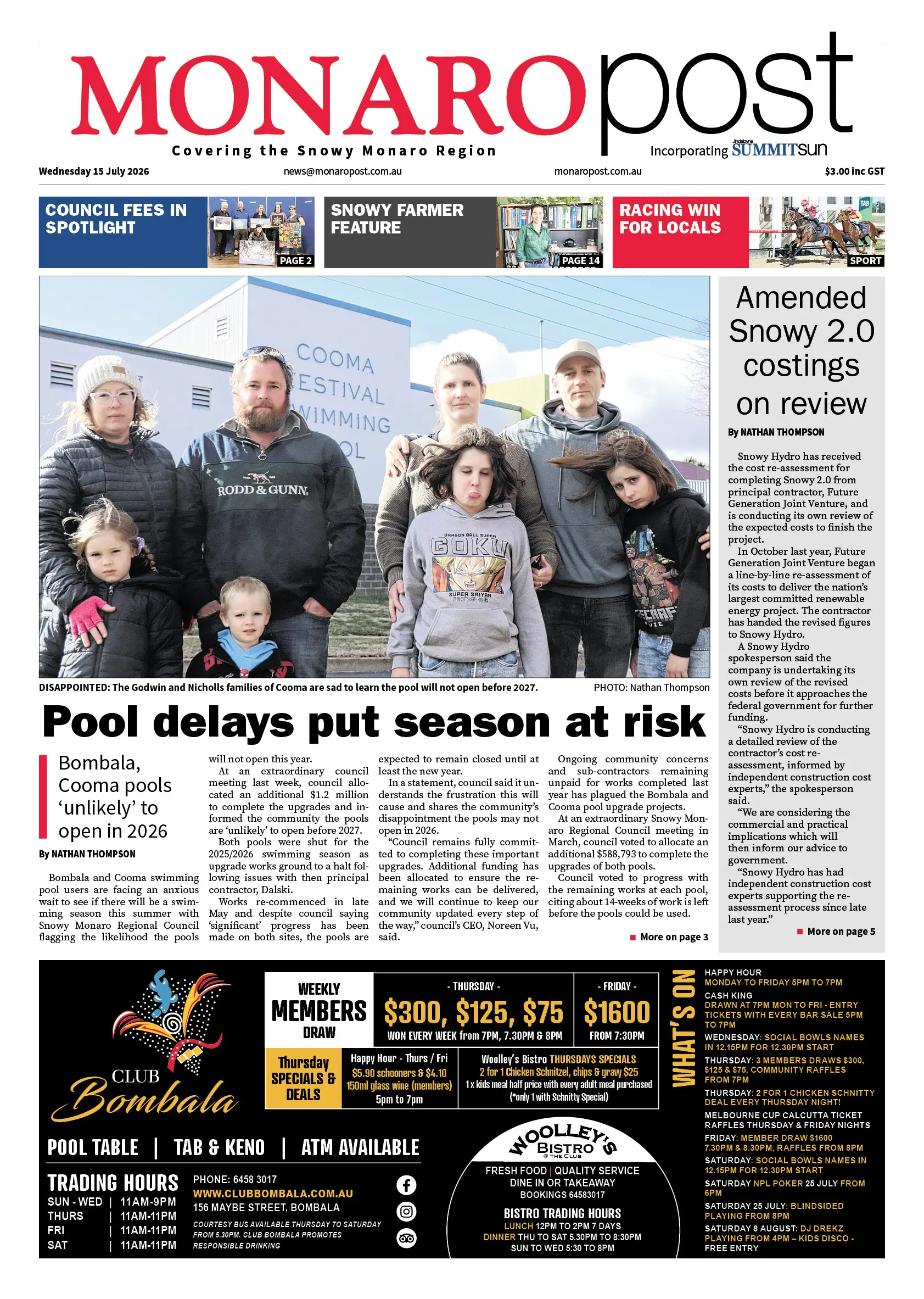 Monaro Post, Wednesday 15 July 2026