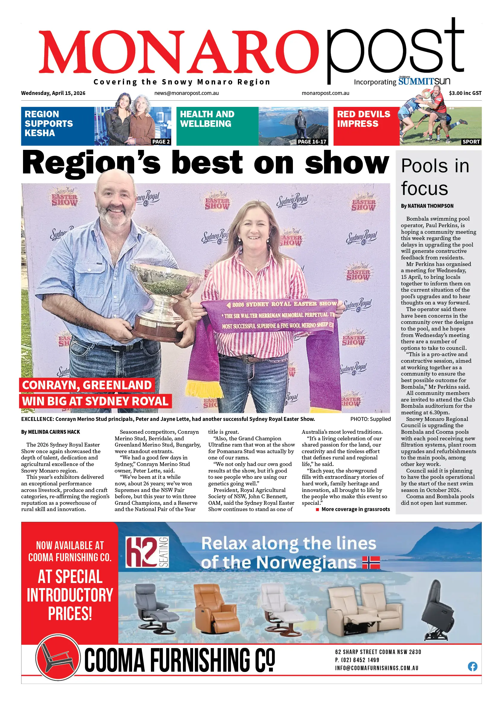Monaro Post, Wednesday, April 15, 2026