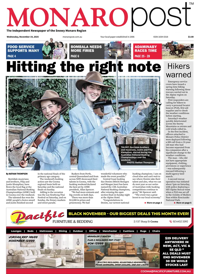 Monaro Post, Wednesday, November 19, 2025