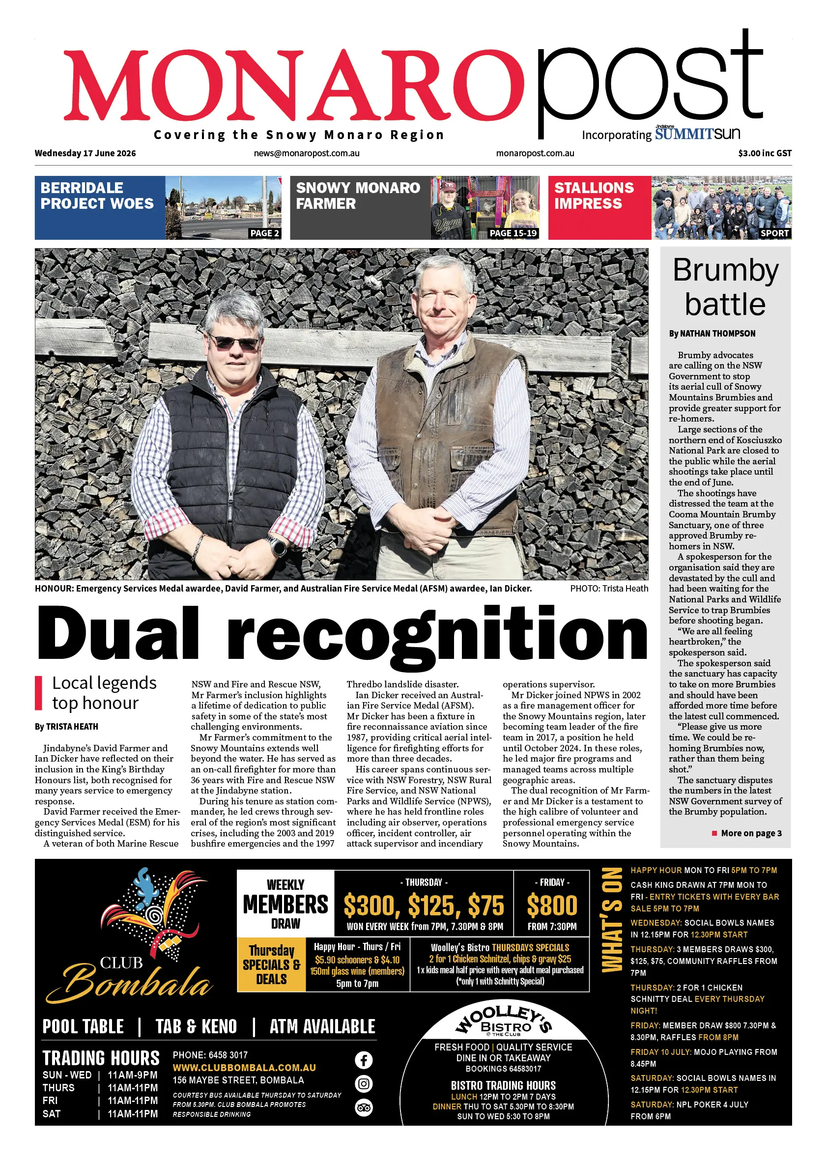 Monaro Post, Wednesday 17 June 2026