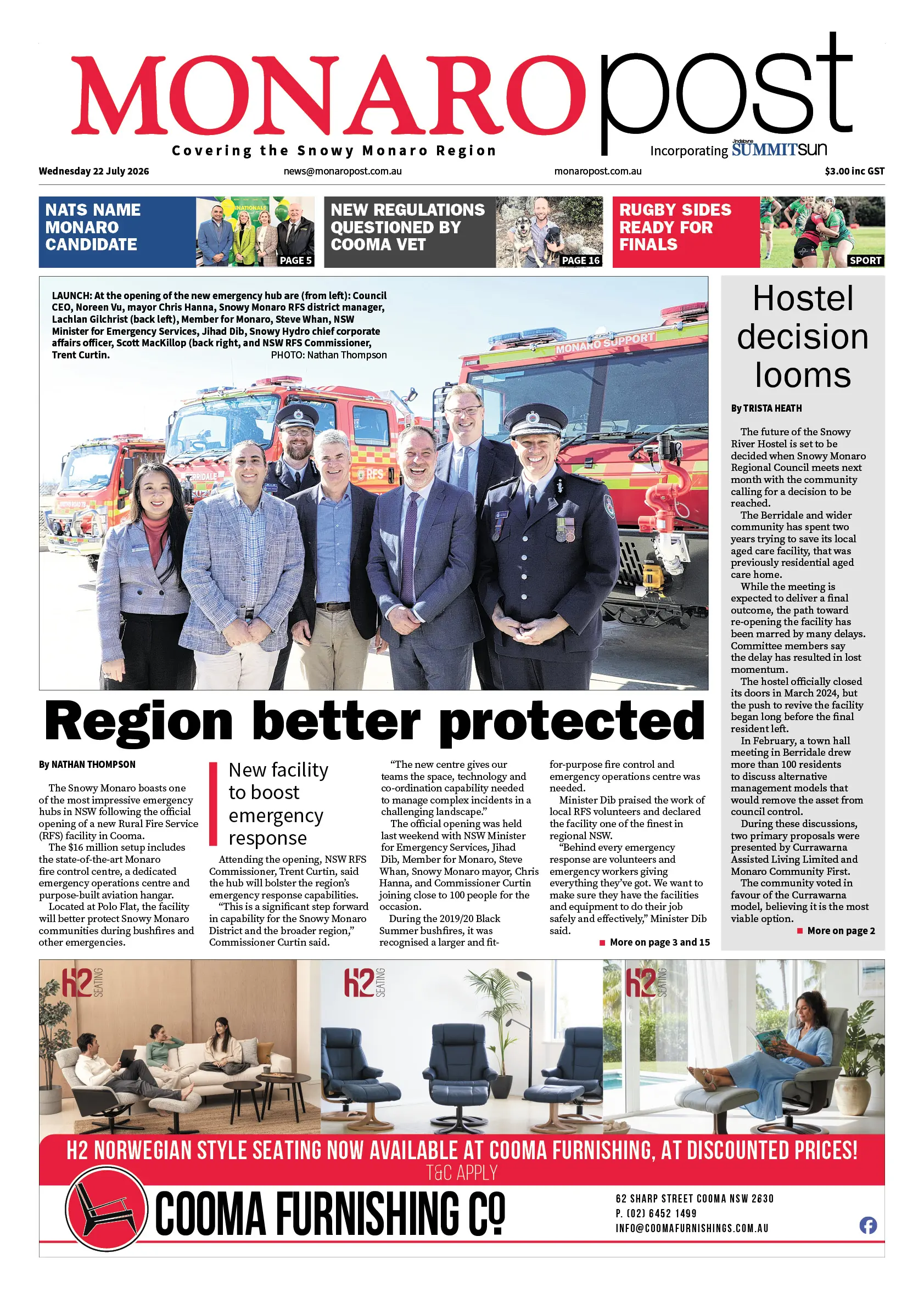 Monaro Post, Wednesday 22 July 2026