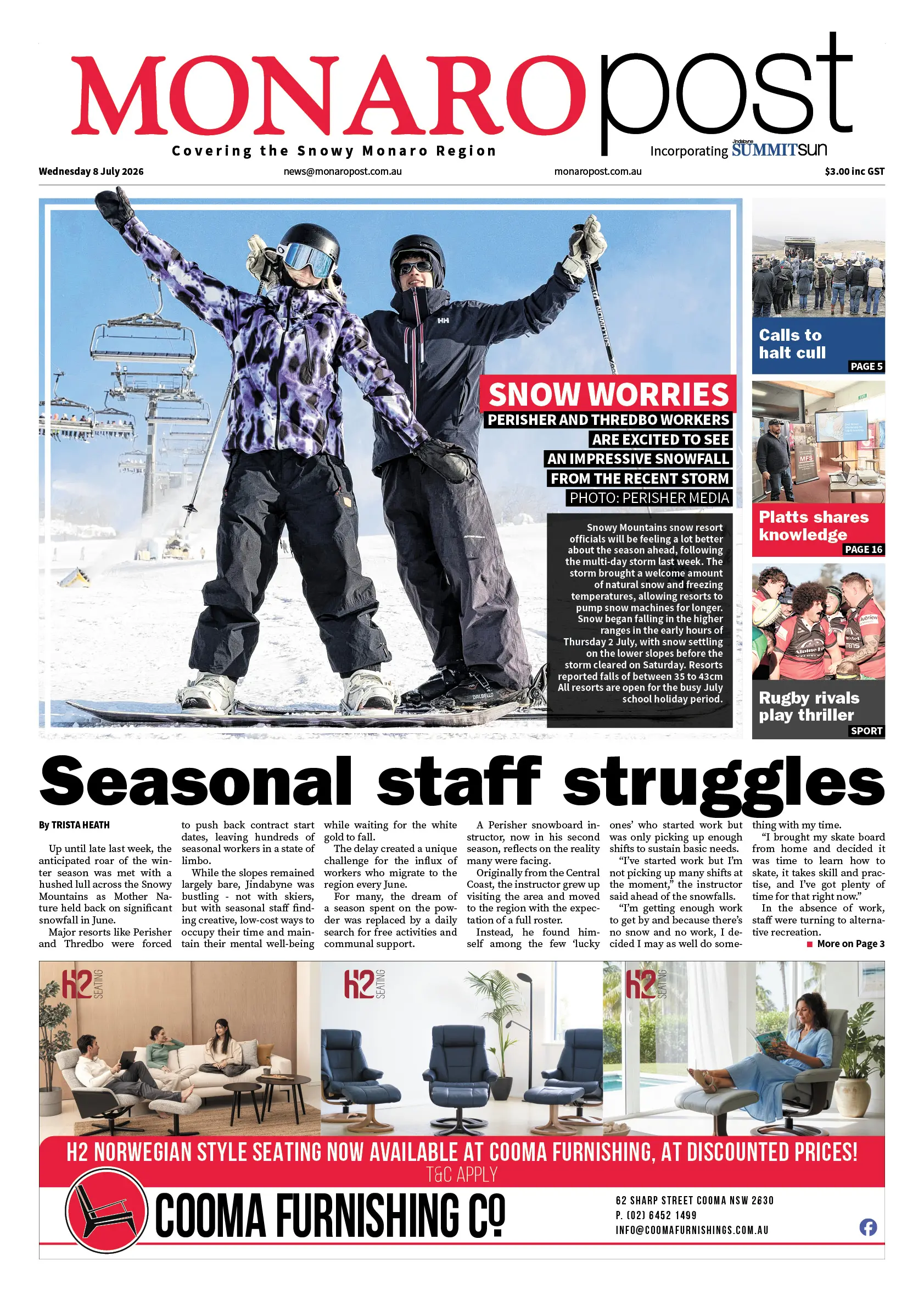 Monaro Post, Wednesday 8 July 2026