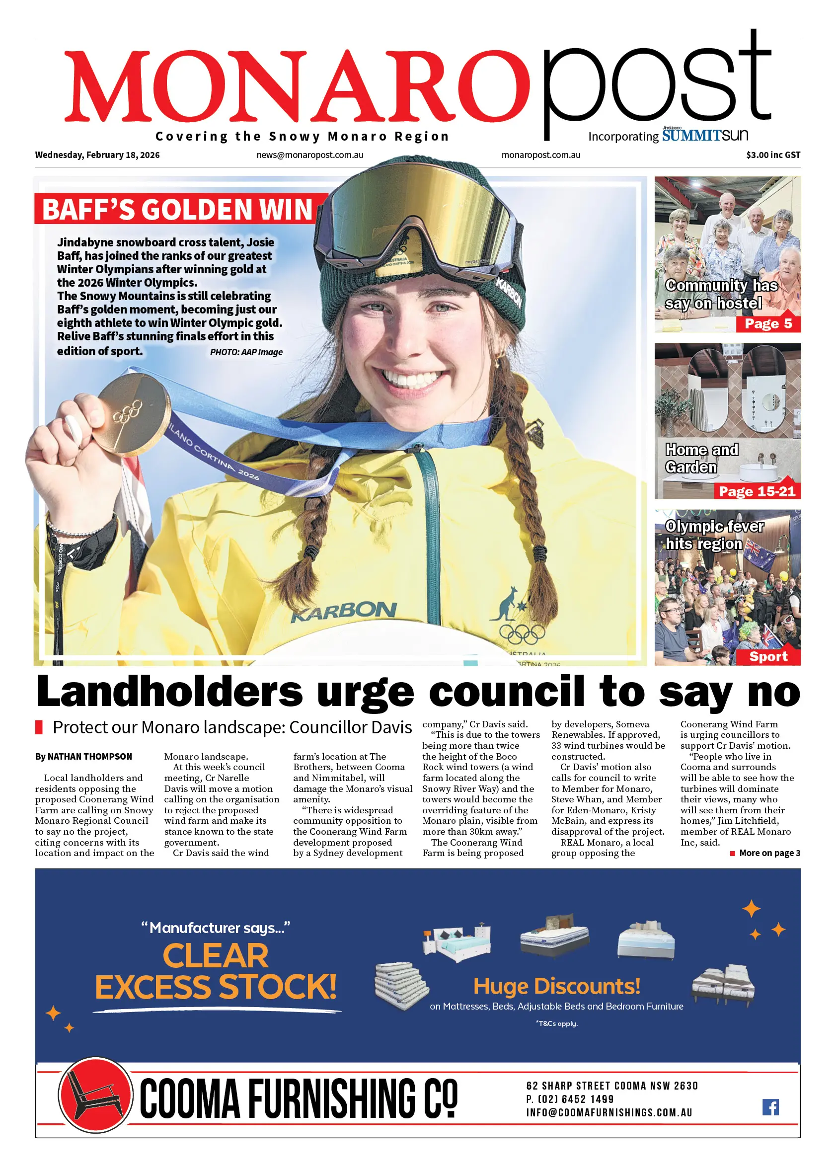 Monaro Post, Wednesday, February 18, 2026