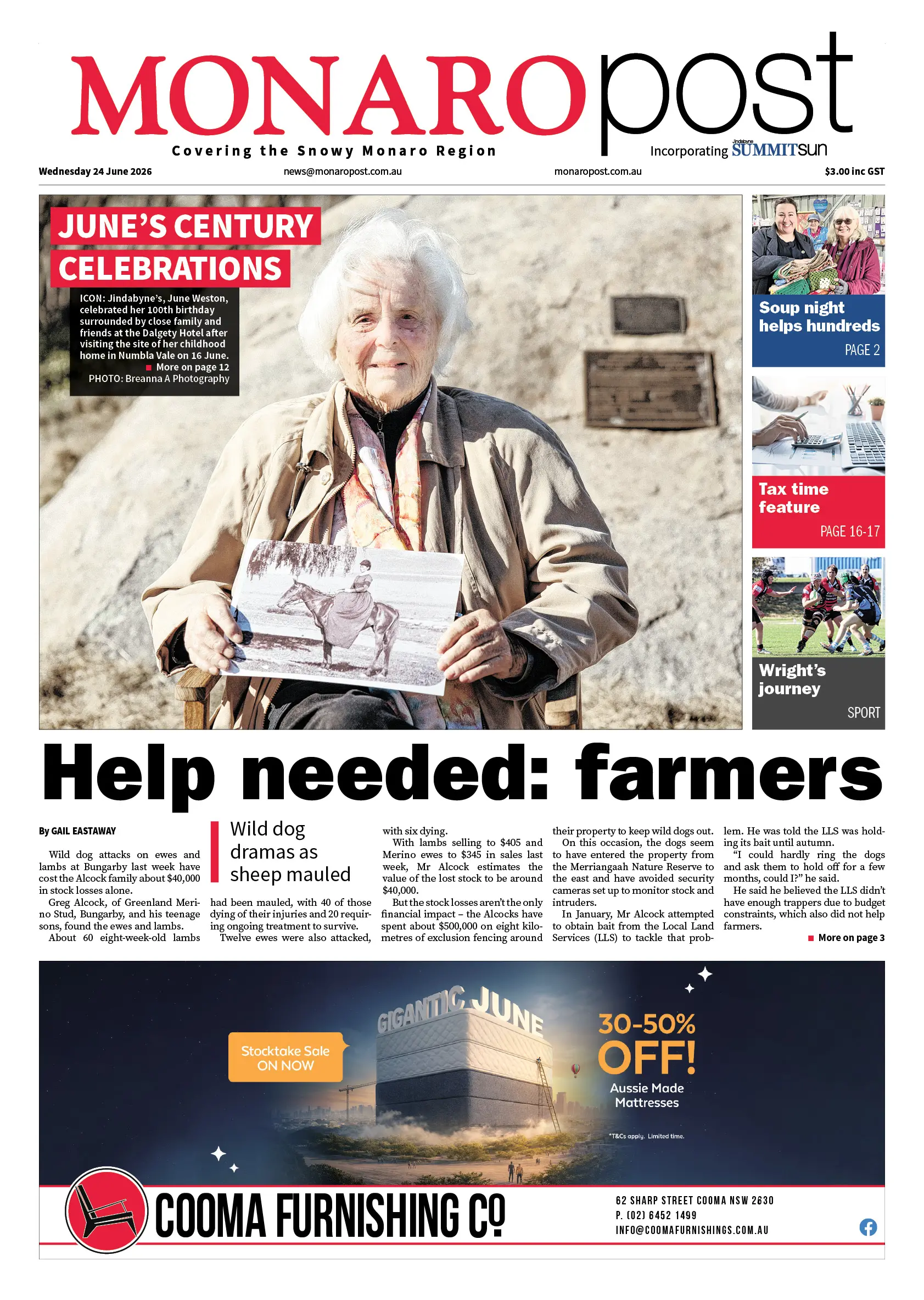 Monaro Post, Wednesday 24 June 2026