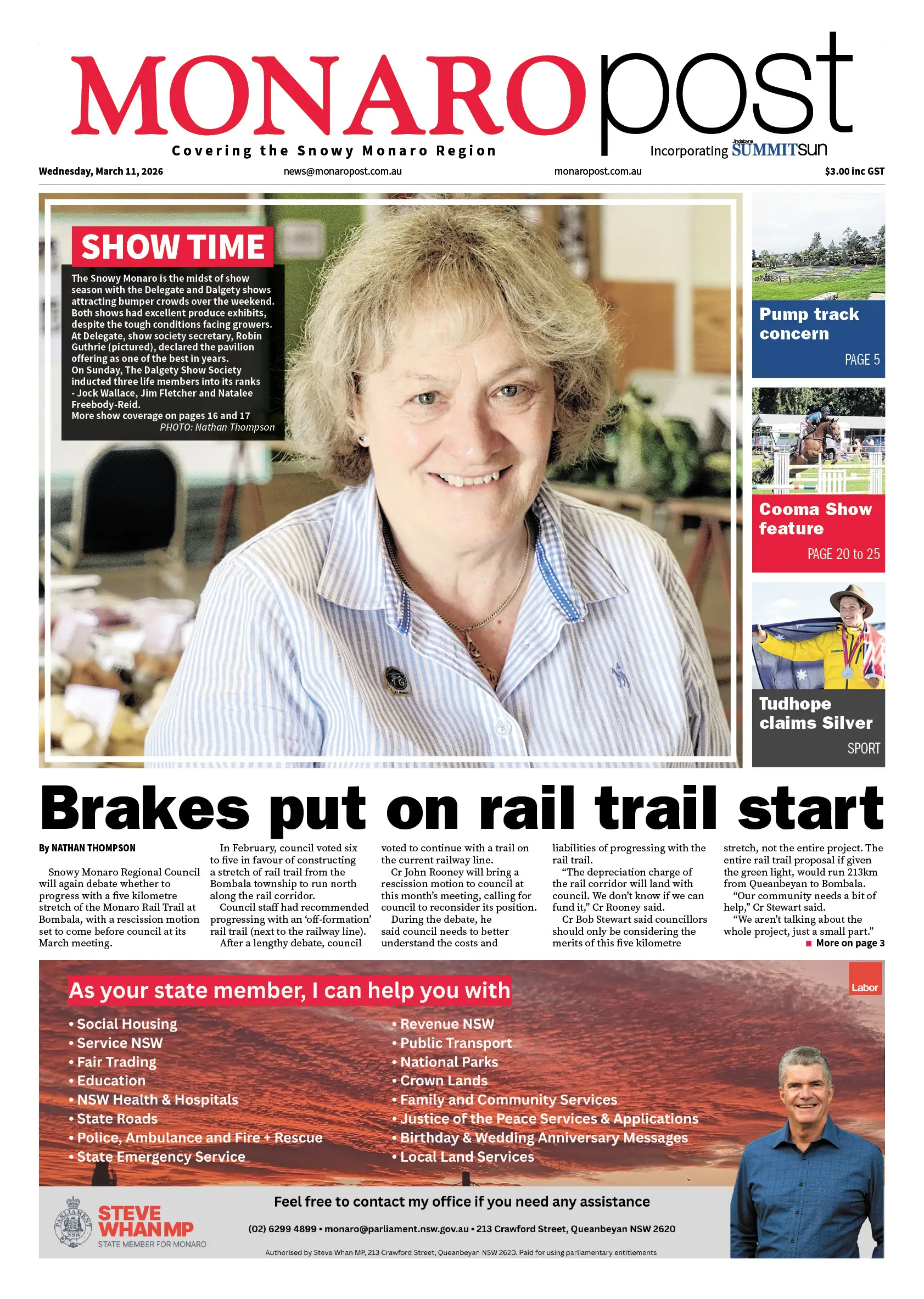 Monaro Post, Wednesday, March 11, 2026