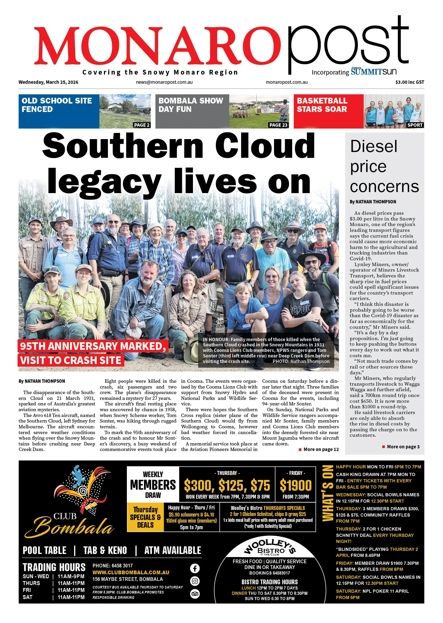Monaro Post, Wednesday, March 25, 2206